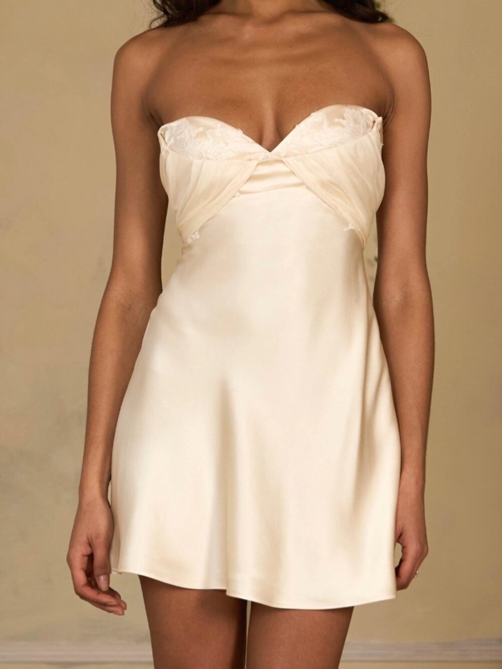 Mirror Palais Belle de Jour Mini Dress in Antique Pearl